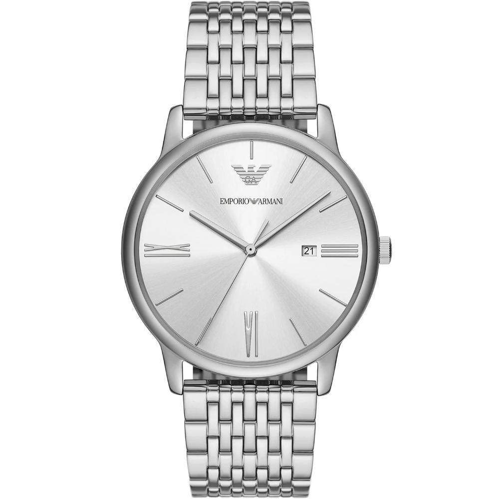 EMPORIO ARMANI Minimalist Silver Dial 42mm Silver Stainless Steel Bracelet AR11599