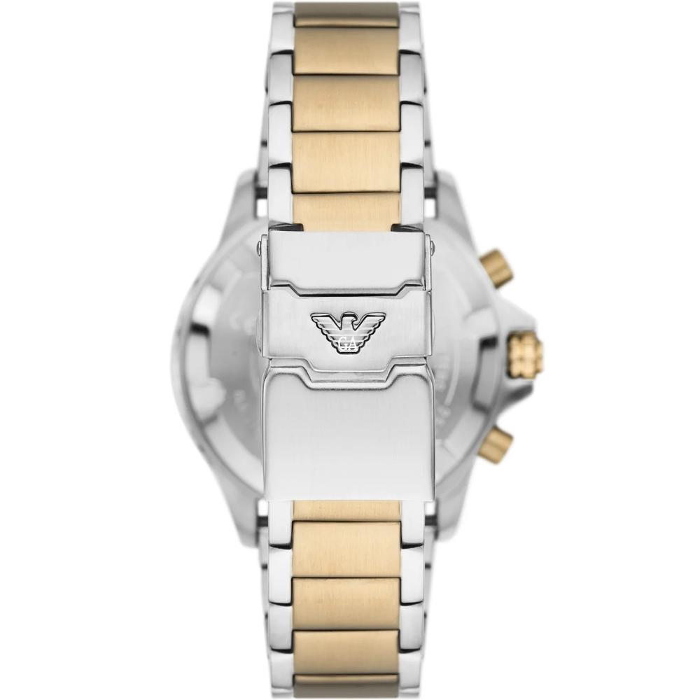 EMPORIO ARMANI Sea Explorer Chronograph Gold Dial 43mm Two Tone Gold Stainless Steel Bracelet AR11606