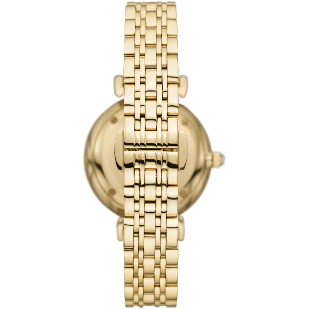 EMPORIO ARMANI Gianni T-Bar Gold Dial with Crystals 32mm Gold Stainless Steel Bracelet AR11608