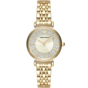 EMPORIO ARMANI Gianni T-Bar Gold Dial with Crystals 32mm Gold Stainless Steel Bracelet AR11608 - 54371