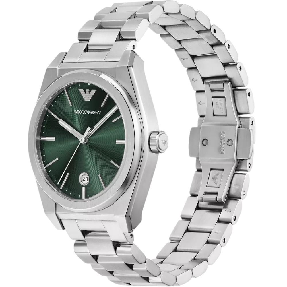 EMPORIO ARMANI Federico Green Dial 41mm Silver Stainless Steel Bracelet AR11621