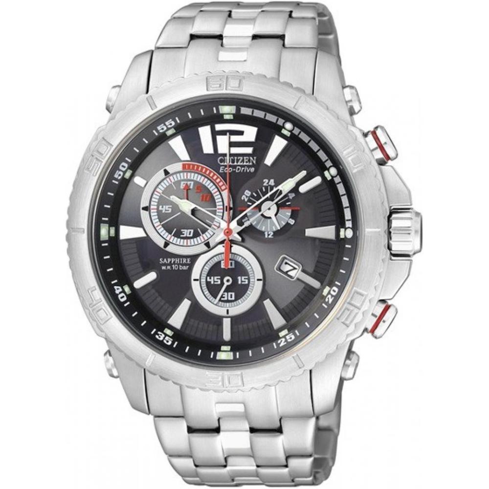 CITIZEN Marinaut Eco-Drive Chronograph 42mm Silver Stainless Steel Bracelet AT0760-51E