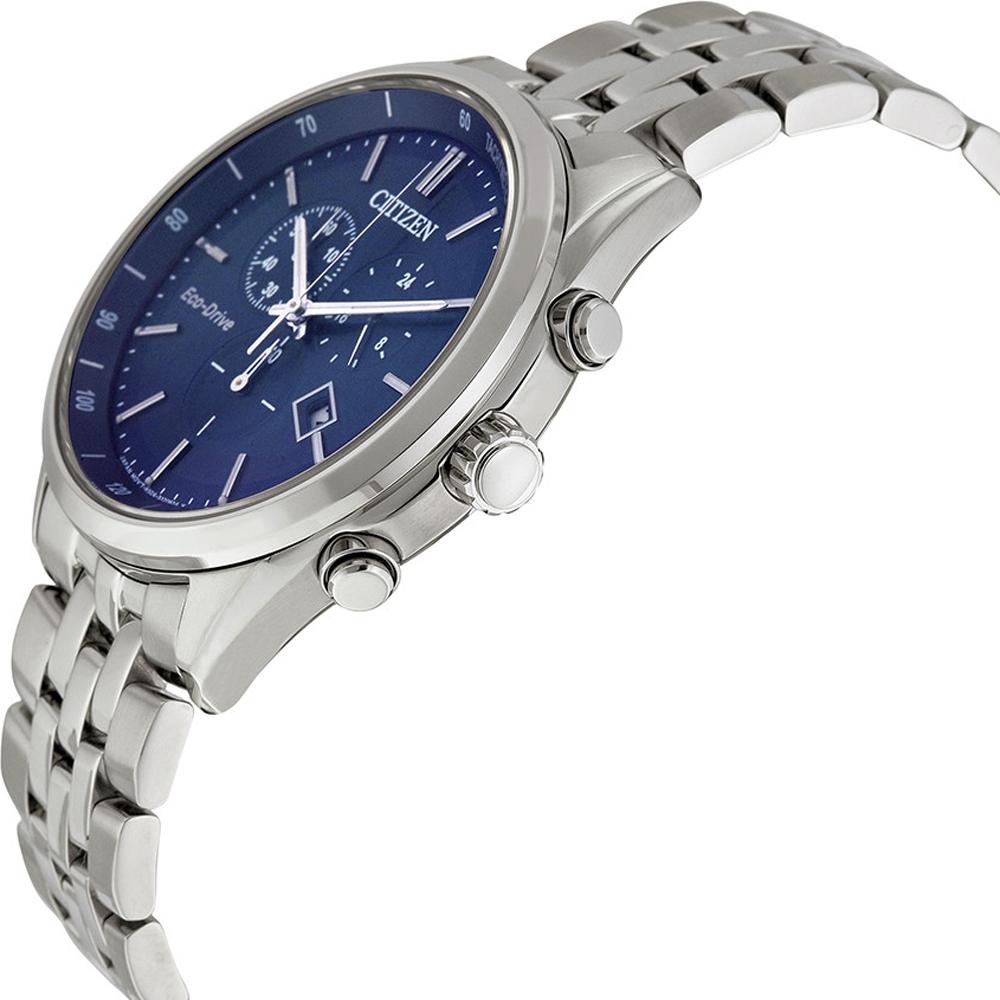 CITIZEN Sport Eco-Drive Chronograph Blue Dial 42mm Silver Stainless Steel Bracelet AT2141-52L