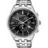 CITIZEN Sport Eco-Drive Chronograph Black Dial 42mm Silver Stainless Steel Bracelet AT2141-87E - 0