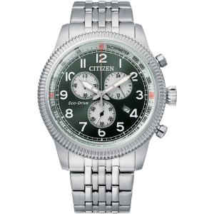CITIZEN Eco-Drive Chronograph 43mm Silver Stainless Steel Bracelet AT2460-89X - 9763