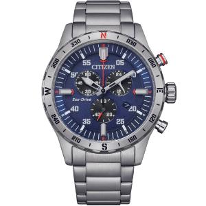 CITIZEN Eco-Drive Chronograph 43.5mm Silver Stainless Steel Bracelet AT2520-89L - 32327