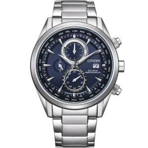 CITIZEN Eco-Drive Radio Controlled Multifunction Blue Dial 43mm Silver Stainless Steel Bracelet AT8260-85L - 41403