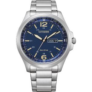 CITIZEN Military Collection Eco-Drive Blue Dial 44mm Silver Stainless Steel Bracelet AW0110-82L - 27297