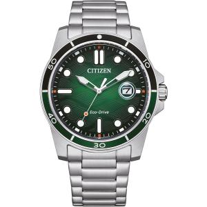 CITIZEN Sporty Marine Eco-Drive Green Dial 41.5mm Silver Stainless Steel Bracelet AW1811-82X - 46362