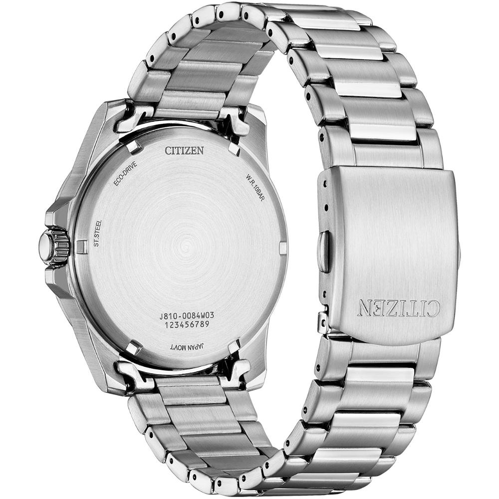 CITIZEN Sporty Marine Eco-Drive Black Dial 41.5mm Silver Stainless Steel Bracelet AW1816-89E