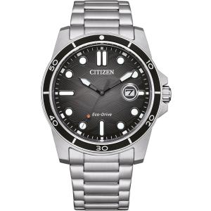 CITIZEN Sporty Marine Eco-Drive Black Dial 41.5mm Silver Stainless Steel Bracelet AW1816-89E - 46369