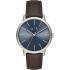 ARMANI EXCHANGE Cayde Three Hands 42mm Silver Stainless Steel Brown Leather Strap AX2704 - 0