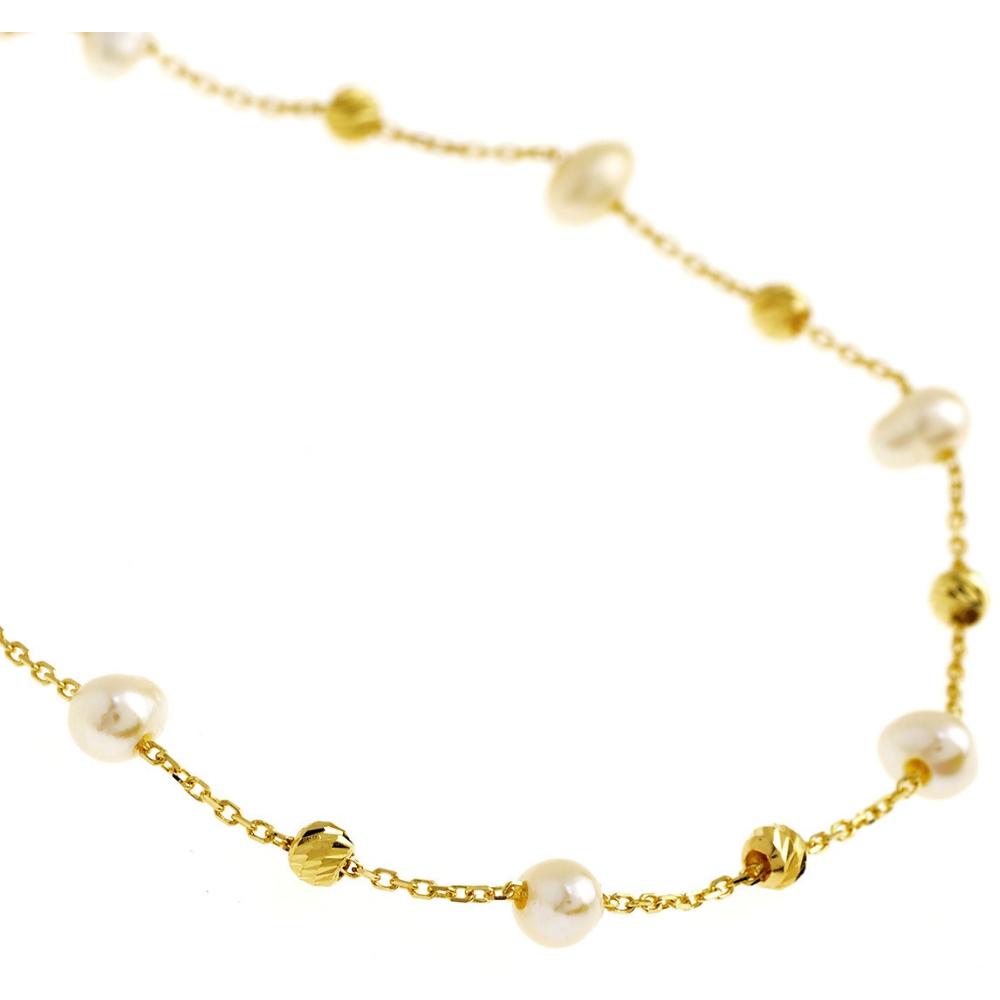 BRACELET SENZIO Collection K14 Yellow Gold with Pearls B0056