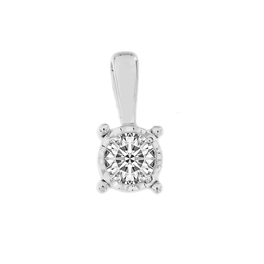 PENDANT Single Stone K18 White Gold with 0.12 ct Diamond BAI19262-13-5