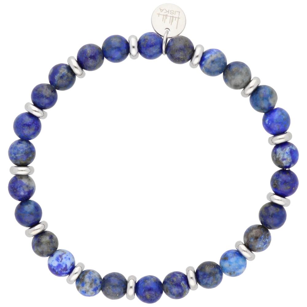 BRACELET Men's LISKA from Stainless Steel with Lapis Lazouli Stones BALI031BR-8LV