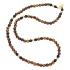 NECKLACE Men's LISKA from Gold-Plated Stainless Steel with Semi Precious Stones Tiger's Eye BALI049CL-GT - 0