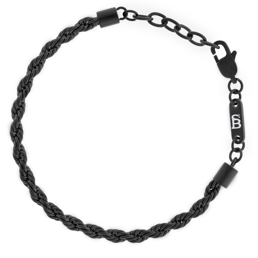 STEEL & BARNETT Helix Men's Bracelet in Black Stainless Steel BHEL002