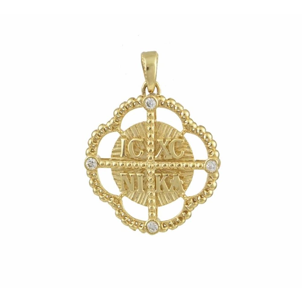 CHRISTIAN CHARMS Double Sided BabyJewels in K9 Yellow Gold with Zircon Stones BJ384.K9