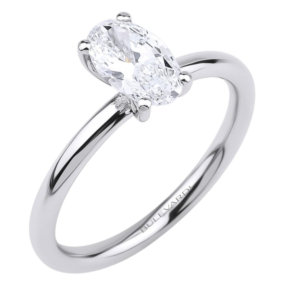 RING Solittaire SENZIO Collection White Gold K18 with 0.70ct. Oval-cut Diamond BLVD12386