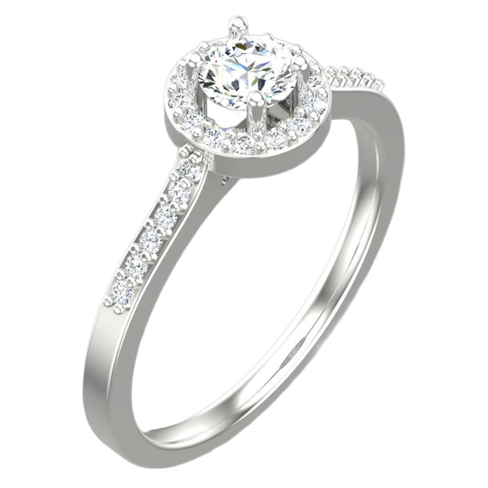 ΔΑΧΤΥΛΙΔΙ Ροζέτα SENZIO Collection Λευκό Χρυσό Κ18 με 0.32ct. Διαμάντι BLVD12388