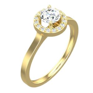 ΔΑΧΤΥΛΙΔΙ Ροζέτα SENZIO Collection Κίτρινο Χρυσό Κ18 με 0.50ct. Brilliant Cut Διαμάντι BLVD12389 - 61832