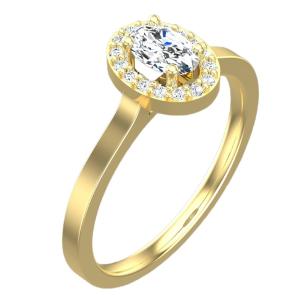 ΔΑΧΤΥΛΙΔΙ Ροζέτα SENZIO Collection Κίτρινο Χρυσό Κ18 με 0.30ct. Oval Cut Διαμάντι BLVD12390 - 61822