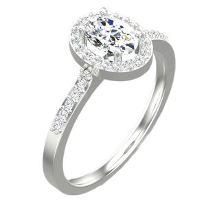 ΔΑΧΤΥΛΙΔΙ Ροζέτα SENZIO Collection Λευκό Χρυσό Κ18 με 0.50ct. Οβάλ Διαμάντι BLVD12391 - 61837