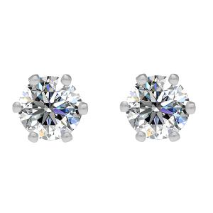 BRIZZLING EARRINGS Single Stone Silver 925° with Moissanite Diamonds BMCE049-6 - 53146