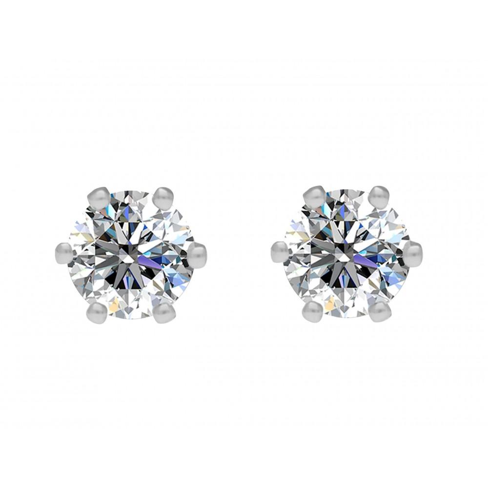 BRIZZLING EARRINGS Single Stone Silver 925° with Moissanite Diamonds BMCE049-5