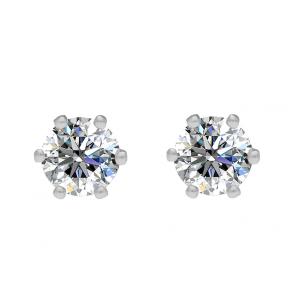 BRIZZLING EARRINGS Single Stone Silver 925° with Moissanite Diamonds BMCE049-5 - 53032