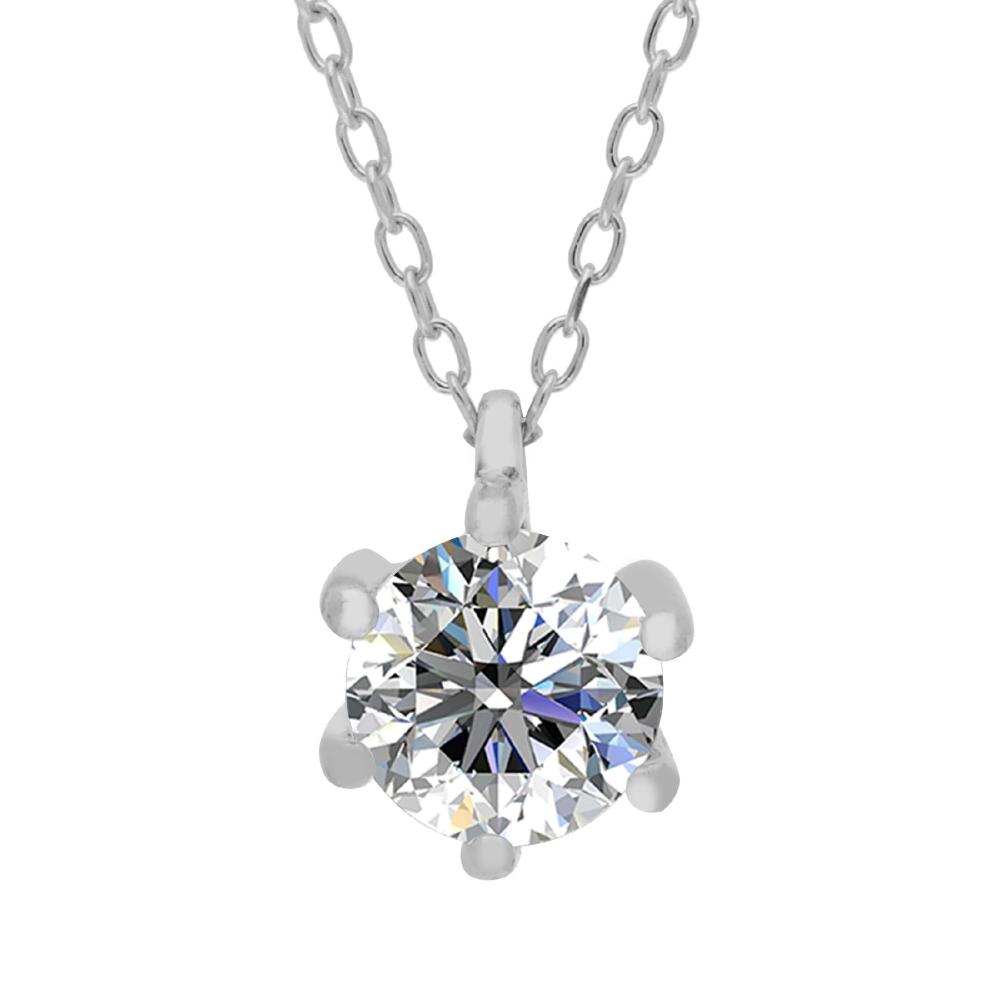 BRIZZLING NECKLACE Single Stone Silver 925° with Moissanite Diamond BMCP067-6