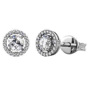 BRIZZLING EARRINGS Rosette Silver 925° with Moissanite Diamonds BME007 - 53041