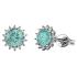 BRIZZLING EARRINGS Rosette Silver 925° with Moissanite Diamonds BME008-B - 0