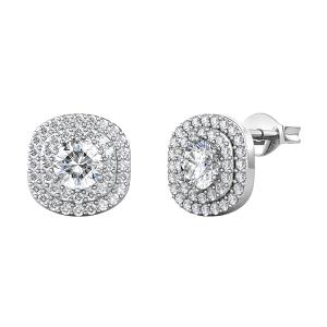 BRIZZLING EARRINGS Rosette Silver 925° with Moissanite Diamonds BME025 - 53050