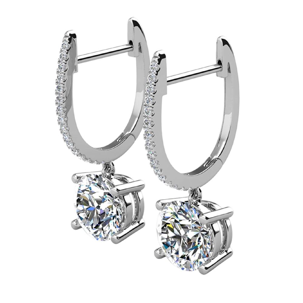 BRIZZLING EARRINGS Drop Silver 925° with Moissanite Diamonds BME045