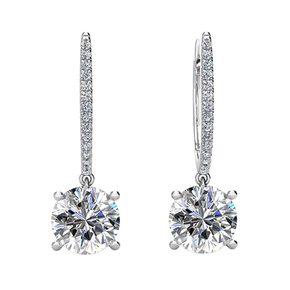 BRIZZLING EARRINGS Drop Silver 925° with Moissanite Diamonds BME045