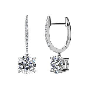 BRIZZLING EARRINGS Drop Silver 925° with Moissanite Diamonds BME045 - 53054