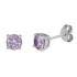 BRIZZLING EARRINGS Single Stone Silver 925° with Moissanite Diamonds BME2008-P5 - 0