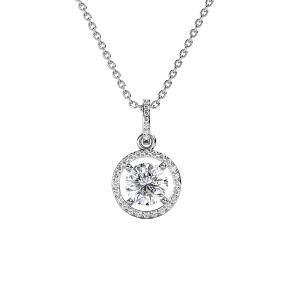 BRIZZLING NECKLACE Rosette Silver 925° with Moissanite Diamond BMP007 - 53079