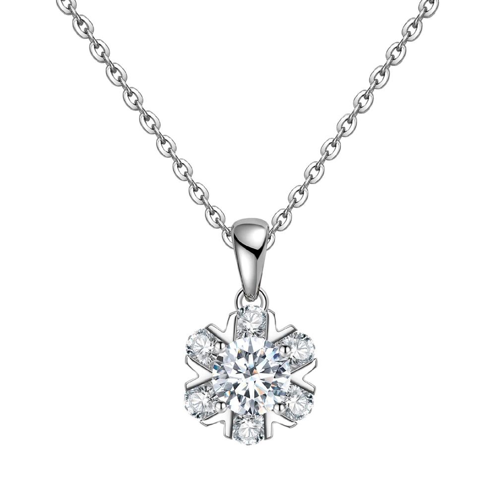 BRIZZLING NECKLACE Rosette Silver 925° with Moissanite Diamond BMP039