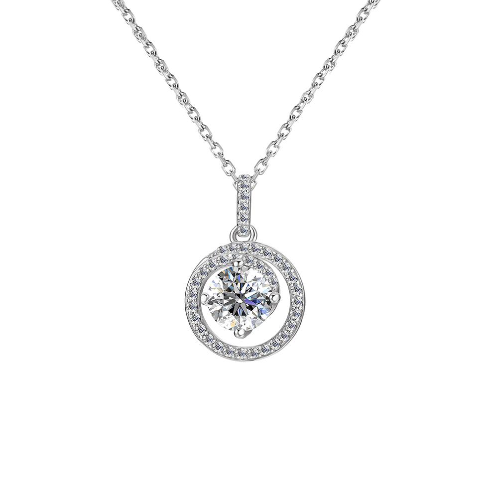 BRIZZLING NECKLACE Rosette Silver 925° with Moissanite Diamond BMP082