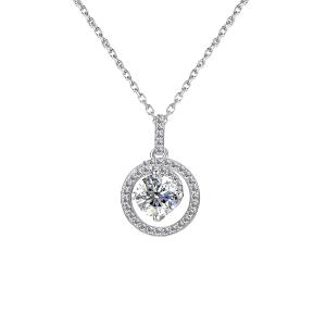 BRIZZLING NECKLACE Rosette Silver 925° with Moissanite Diamond BMP082 - 53087