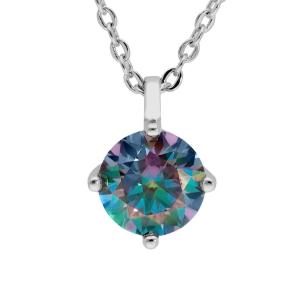 BRIZZLING NECKLACE Single Stone Silver 925° with Moissanite Diamond BMP2078-D - 53093