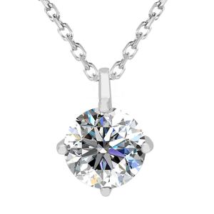 BRIZZLING NECKLACE Single Stone Silver 925° with Moissanite Diamond BMP2078 - 54280