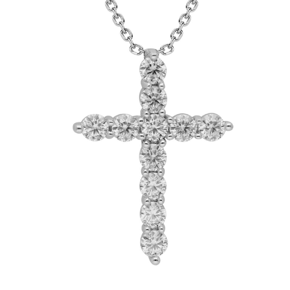 BRIZZLING CROSS with Chain Silver 925° with Moissanite Diamonds BMP2118