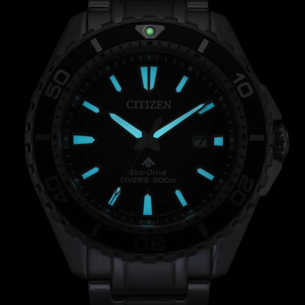 CITIZEN Promaster Marine Eco-Drive Green Dial 44.5mm Silver Stainless Steel Bracelet BN0199-53X