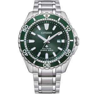 CITIZEN Promaster Marine Eco-Drive Green Dial 44.5mm Silver Stainless Steel Bracelet BN0199-53X - 43447