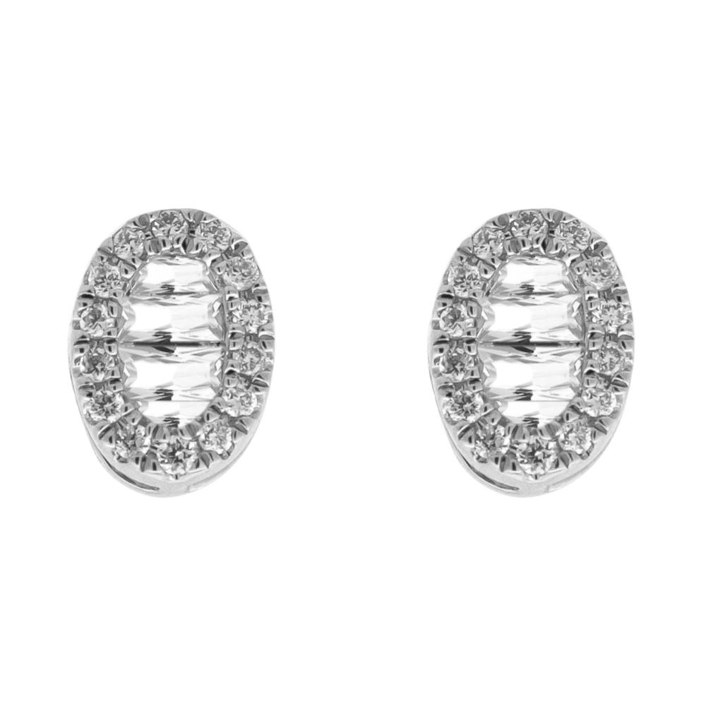 ΣΚΟΥΛΑΡΙΚΙΑ Ροζέτα SENZIO Colection Λευκό Χρυσό Κ18 με 0.20ct Διαμάντια BOGS12143-1