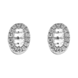 ΣΚΟΥΛΑΡΙΚΙΑ Ροζέτα SENZIO Colection Λευκό Χρυσό Κ18 με 0.20ct Διαμάντια BOGS12143-1 - 61992