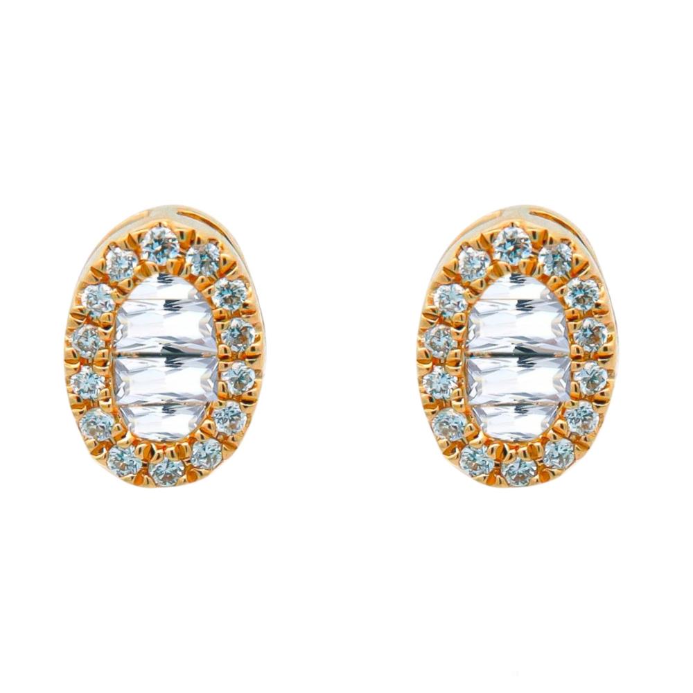 ΣΚΟΥΛΑΡΙΚΙΑ Ροζέτα SENZIO Colection Κίτρινο Χρυσό Κ18 με 0.20ct Διαμάντια BOGS12143Y